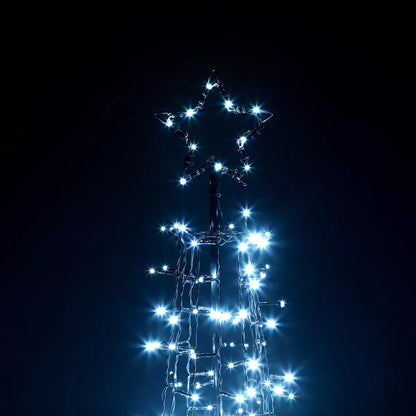 CHRISTMAS CONE TREE DECORATION LED LIGHTS STAR TOPPER XMAS INDOOR & OUTDOOR Royalcart