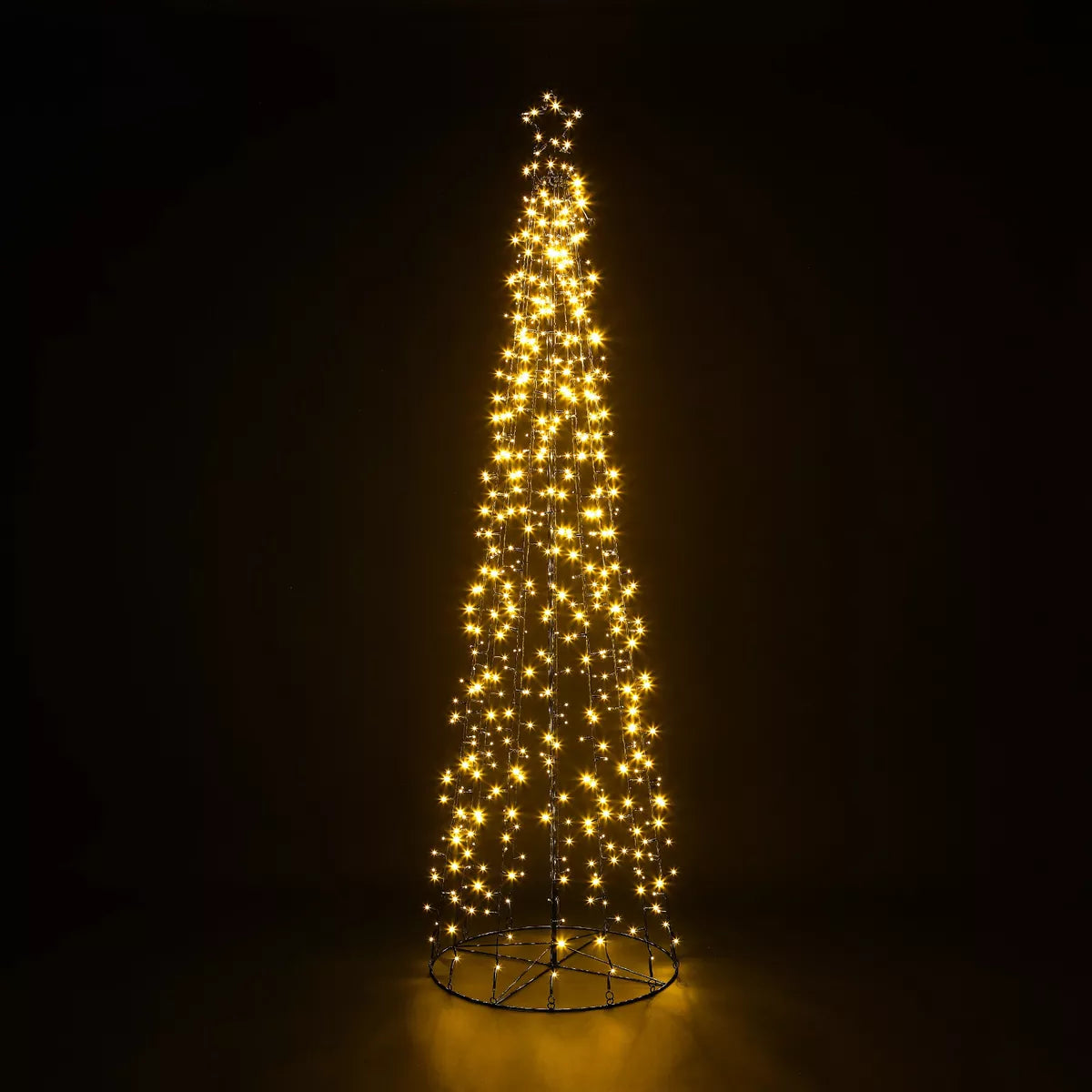 CHRISTMAS CONE TREE DECORATION LED LIGHTS STAR TOPPER XMAS INDOOR & OUTDOOR Royalcart