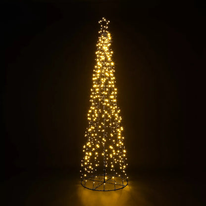 CHRISTMAS CONE TREE DECORATION LED LIGHTS STAR TOPPER XMAS INDOOR & OUTDOOR Royalcart