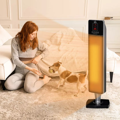 Indoor Space Heater Oscillating Ceramic Heater w/ Adjustable Modes 1000W/2000W