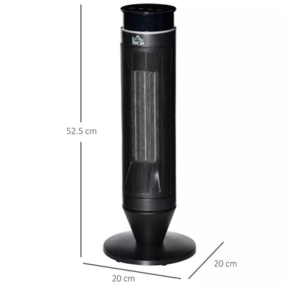 Tower Indoor Space Electric Heater w/ 42° Oscillation Remote Control Timer