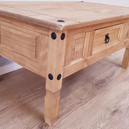 Corona Coffee Table Mexican Solid Pine 1 Drawer