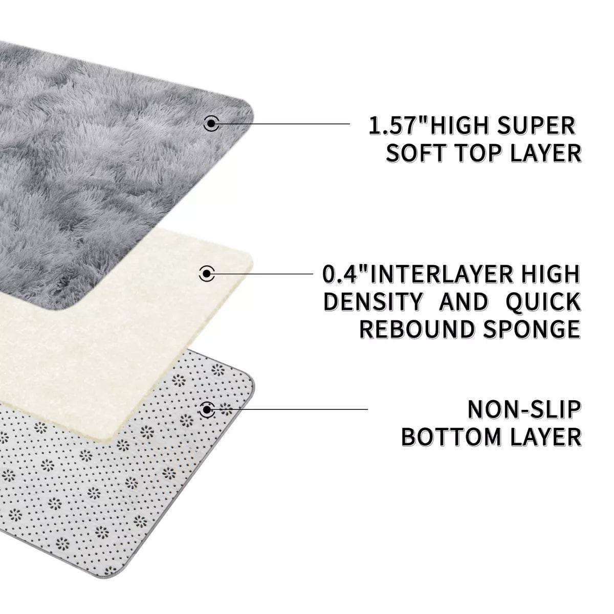 80x150cm Fluffy Rugs Anti-Slip Large Shaggy Rug Super Soft Mat Living Room Bedroom Carpet