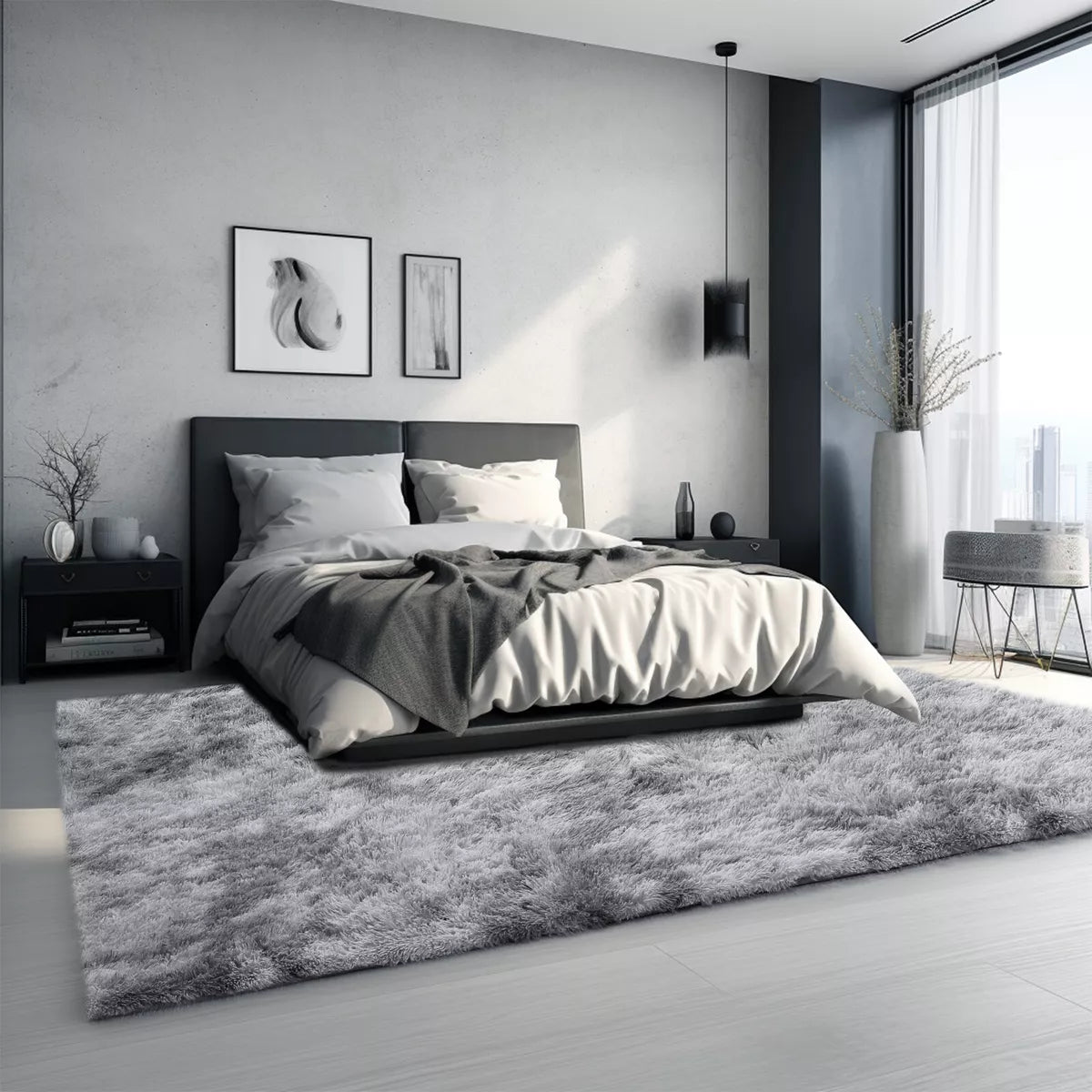 80x150cm Fluffy Rugs Anti-Slip Large Shaggy Rug Super Soft Mat Living Room Bedroom Carpet