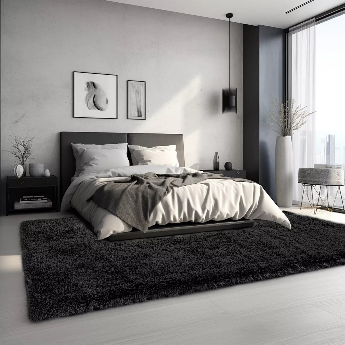 80x150cm Fluffy Rugs Anti-Slip Large Shaggy Rug Super Soft Mat Living Room Bedroom Carpet