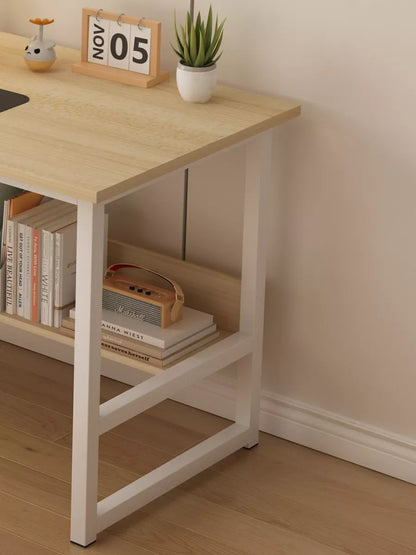 Home Office Desk Computer Desk with Shelf Desk Home Office Workstation 100cm