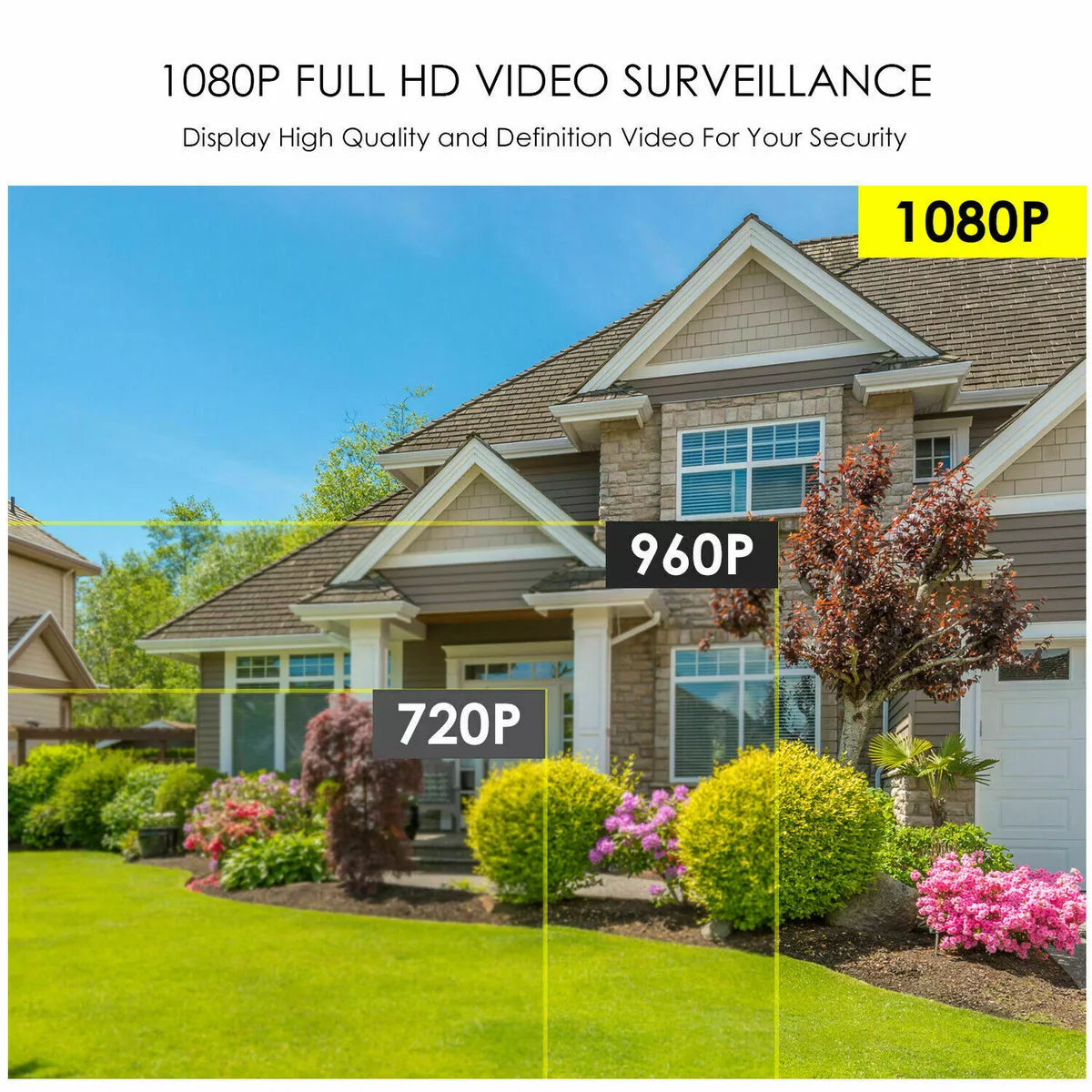 CCTV 1080P DVR 3000TVL 8CH Outdoor Home Surveillance Security Camera System