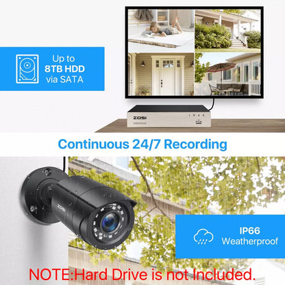CCTV 1080P DVR 3000TVL 8CH Outdoor Home Surveillance Security Camera System