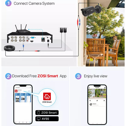 CCTV 1080P DVR 3000TVL 8CH Outdoor Home Surveillance Security Camera System