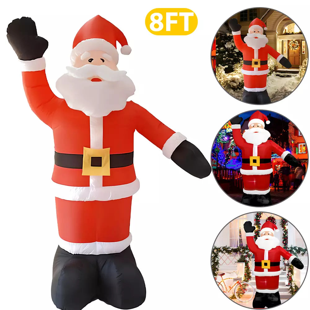8FT Christmas LED Light Up Inflatable Santa Claus Outdoor Yard Xmas Decorations