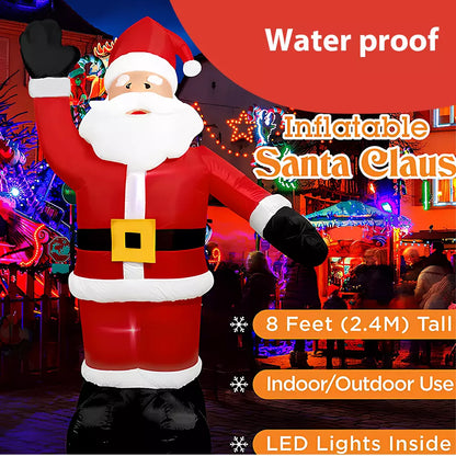 8FT Christmas LED Light Up Inflatable Santa Claus Outdoor Yard Xmas Decorations