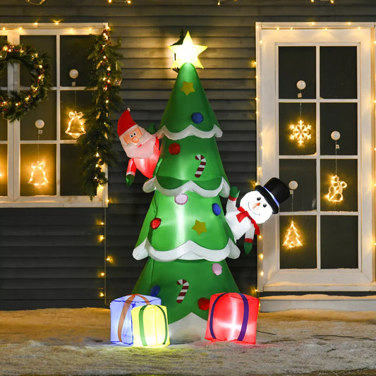 7ft Christmas Inflatable Tree LED Lighted for Indoor Outdoor Decoration