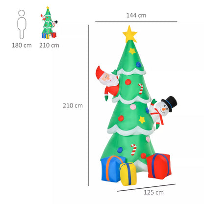 7ft Christmas Inflatable Tree LED Lighted for Indoor Outdoor Decoration