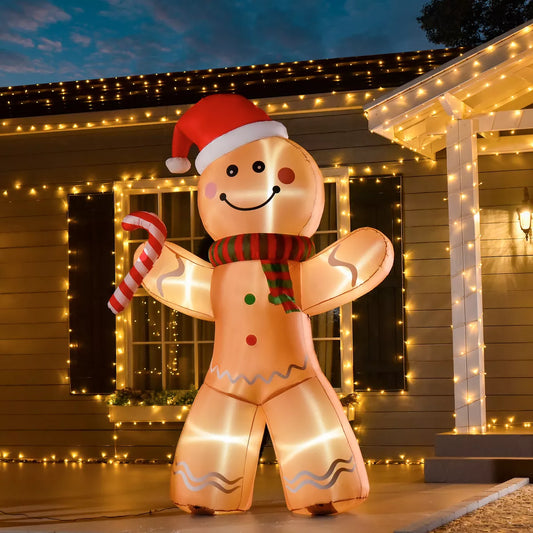 8ft Christmas Inflatable Gingerbread Man Lighted Home Indoor Outdoor Decoration