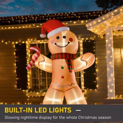 8ft Christmas Inflatable Gingerbread Man Lighted Home Indoor Outdoor Decoration