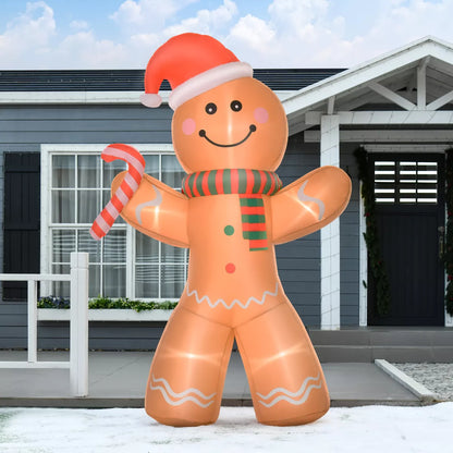 8ft Christmas Inflatable Gingerbread Man Lighted Home Indoor Outdoor Decoration
