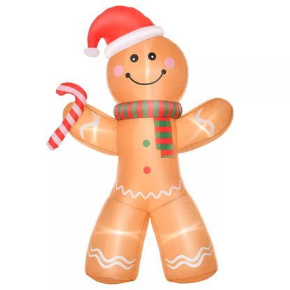 8ft Christmas Inflatable Gingerbread Man Lighted Home Indoor Outdoor Decoration