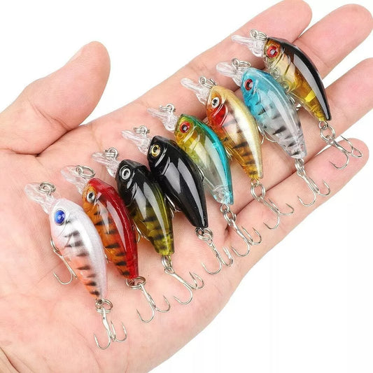 8pcs Fishing Lures Minnow Wobbler Crankbaits Pike Perch Chub Trout Bait Gear