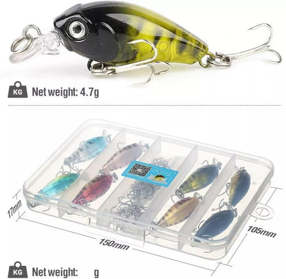 8pcs Fishing Lures Minnow Wobbler Crankbaits Pike Perch Chub Trout Bait Gear
