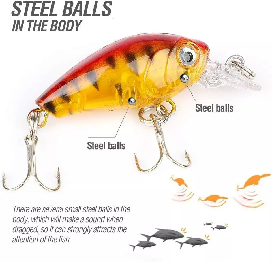 8pcs Fishing Lures Minnow Wobbler Crankbaits Pike Perch Chub Trout Bait Gear