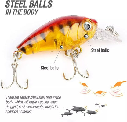 8pcs Fishing Lures Minnow Wobbler Crankbaits Pike Perch Chub Trout Bait Gear