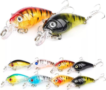 8pcs Fishing Lures Minnow Wobbler Crankbaits Pike Perch Chub Trout Bait Gear