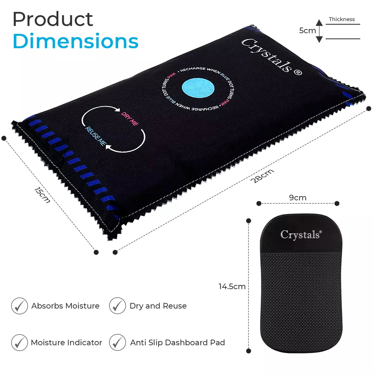 1kg Car Home Dehumidifier Large Dry Bag Moisture Killer Absorber Pad Reusable