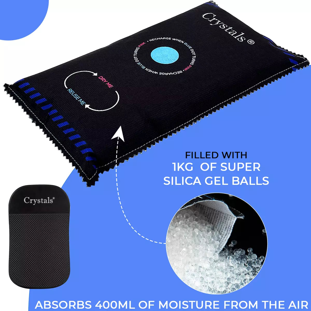 1kg Car Home Dehumidifier Large Dry Bag Moisture Killer Absorber Pad Reusable