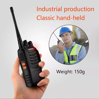 2 x Walkie Talkies Long Range Two Way Radio PMR 16CH w/Headsets