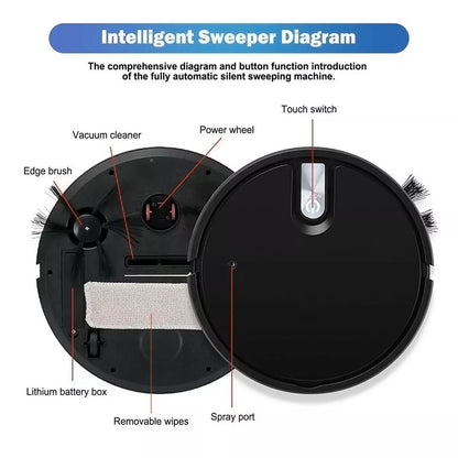 Rechargeable Smart Sweeping Robot Vacuum Cleaner Automatic Floor Mop Sweeper UK