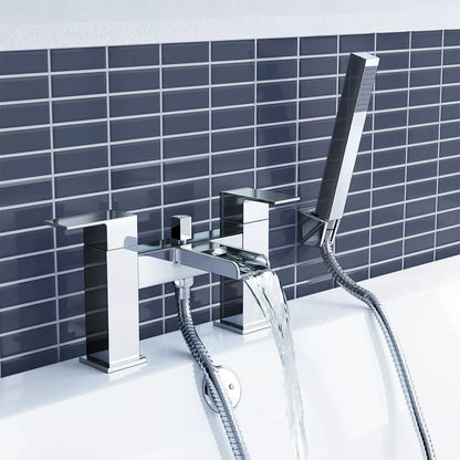 Waterfall Bathroom Shower Mixer Taps Chrome Filler