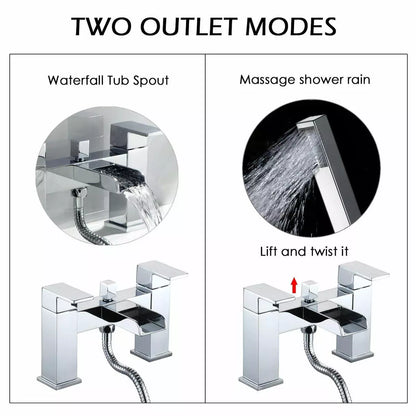 Waterfall Bathroom Shower Mixer Taps Chrome Filler