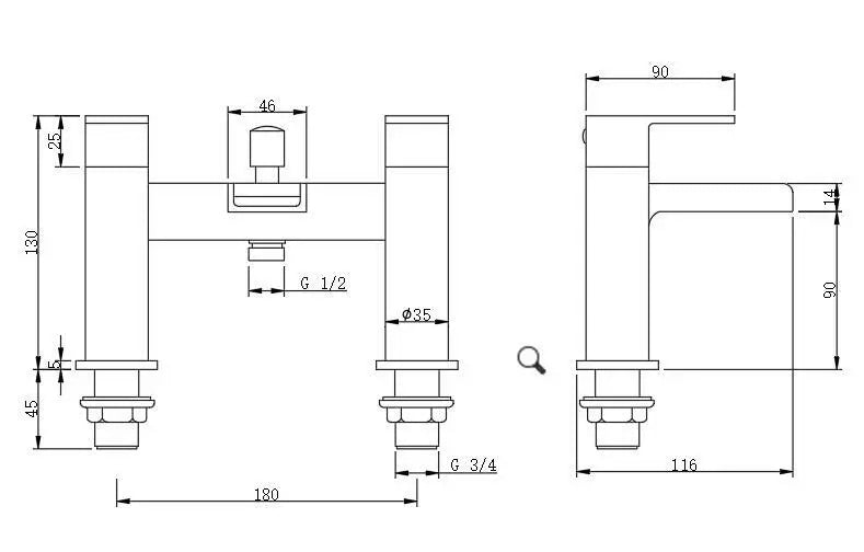 Waterfall Bathroom Shower Mixer Taps Chrome Filler