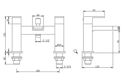Waterfall Bathroom Shower Mixer Taps Chrome Filler