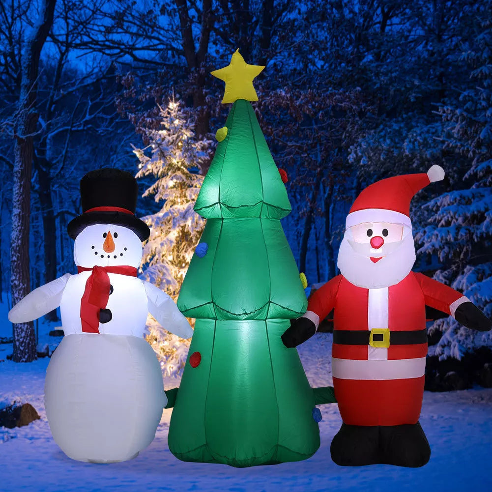Inflatable Christmas Tree Snowman Santa LED Lights Blow up Xmas Decoration 180cm