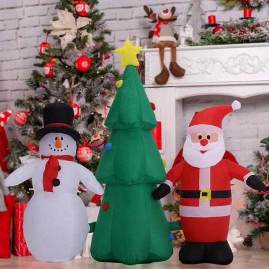 Inflatable Christmas Tree Snowman Santa LED Lights Blow up Xmas Decoration 180cm