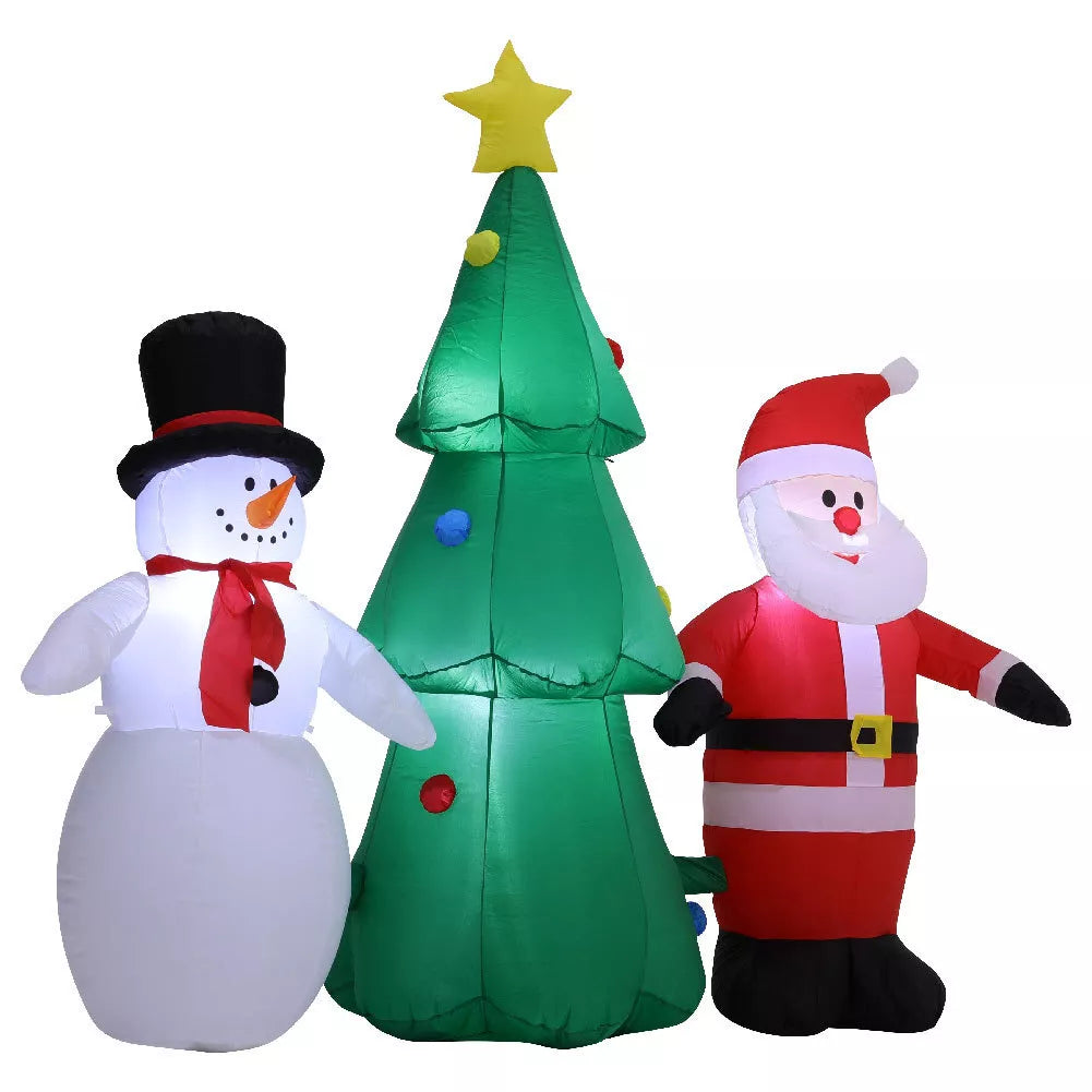 Inflatable Christmas Tree Snowman Santa LED Lights Blow up Xmas Decoration 180cm