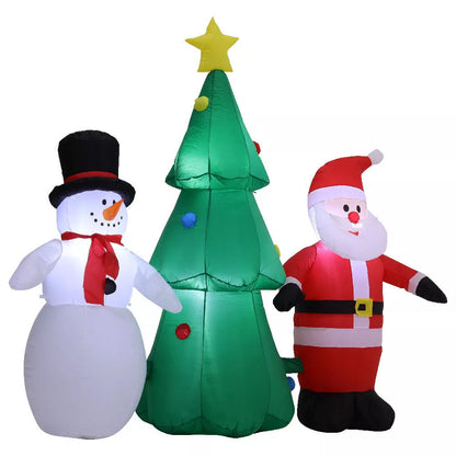 Inflatable Christmas Tree Snowman Santa LED Lights Blow up Xmas Decoration 180cm
