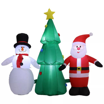 Inflatable Christmas Tree Snowman Santa LED Lights Blow up Xmas Decoration 180cm