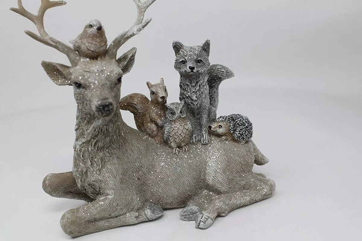 Stag Fox Owl Squirrel Hedgehog Robin Woodland Animals Figurine Ornament 16cm Tal
