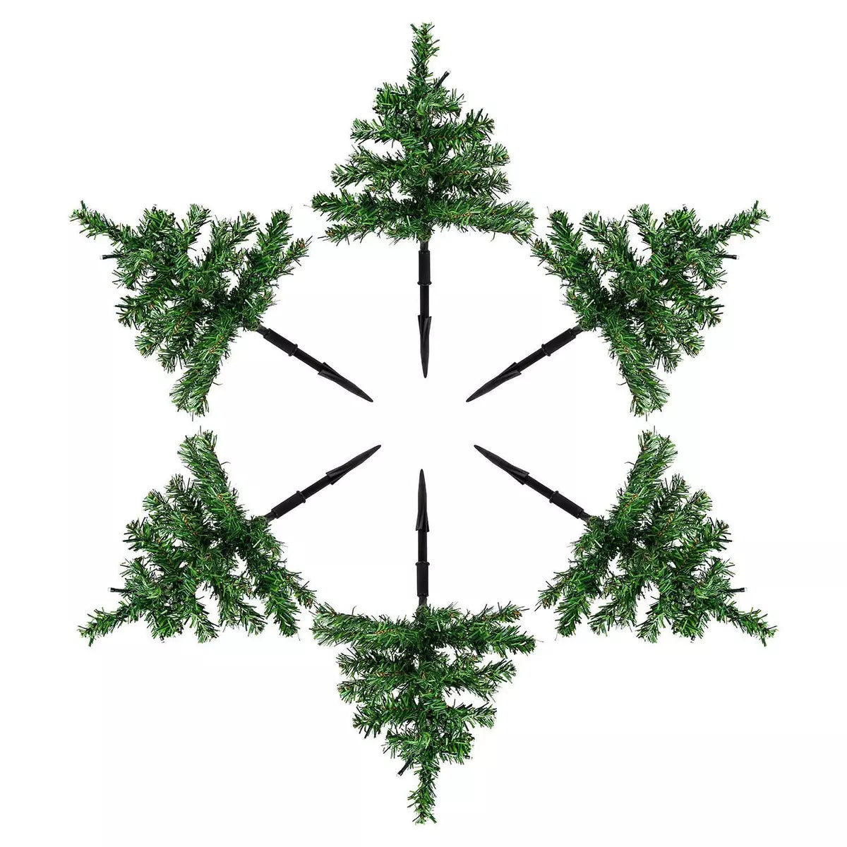 Pre-Lit Christmas Tree Pathway Light Decorations Warm White LED Lights Set of 6