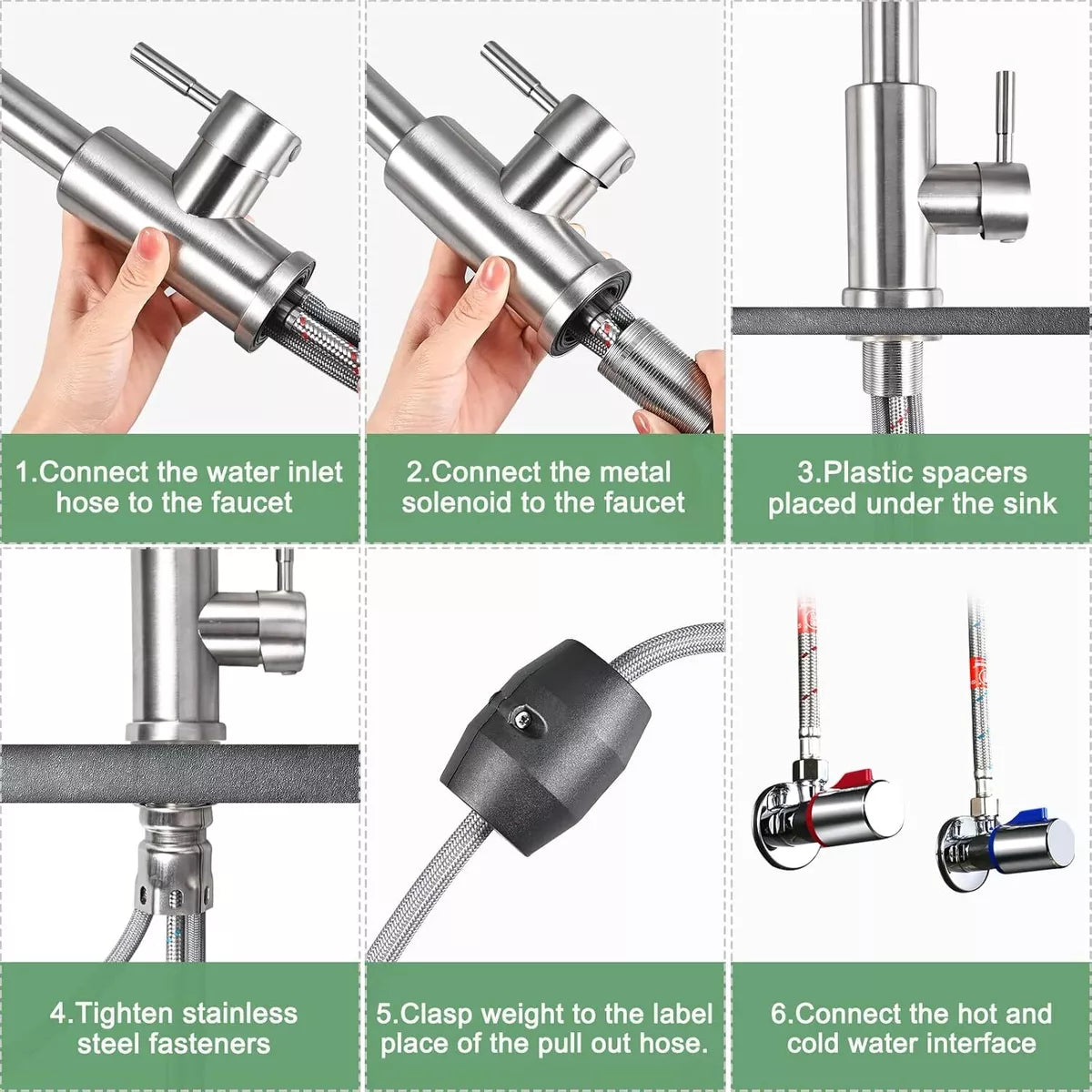 360° Kitchen Sink Mixer Taps Pull Out Spout Mono Spray Head Single Lever Modern