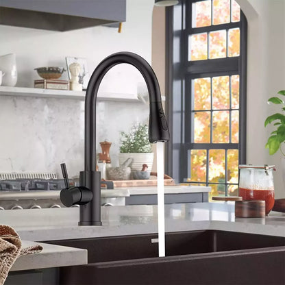 360° Kitchen Sink Mixer Taps Pull Out Spout Mono Spray Head Single Lever Modern