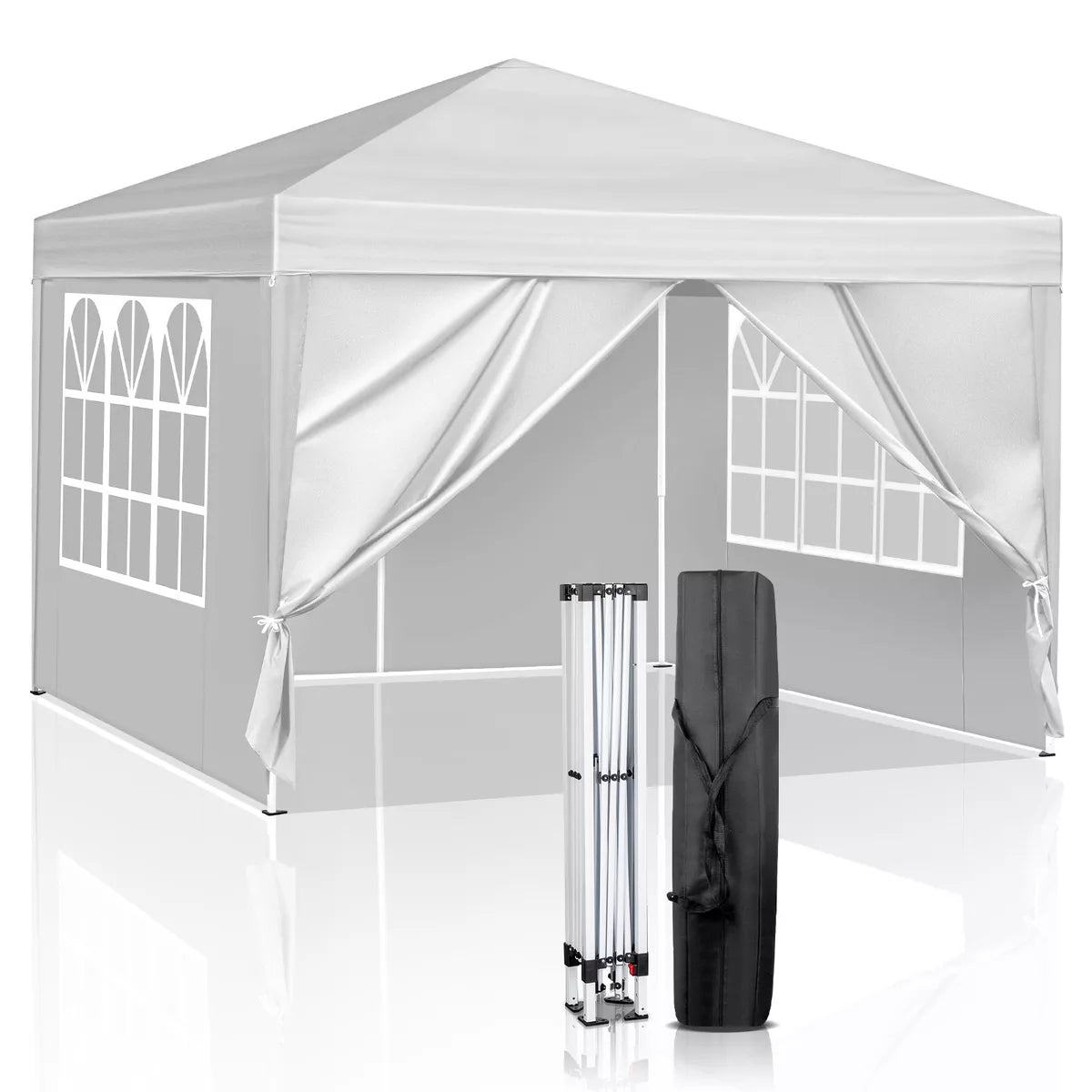 3x3M Heavy Duty Gazebo Marquee Pop-up Waterproof Garden Party Tent 4 WallSides