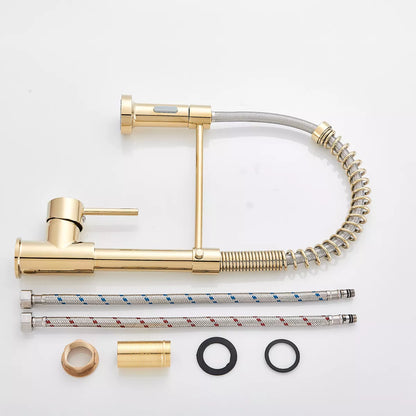 Modern Kitchen Tap Monobloc Single Lever Sink Mixer Tap with Pull Out Hose Spray