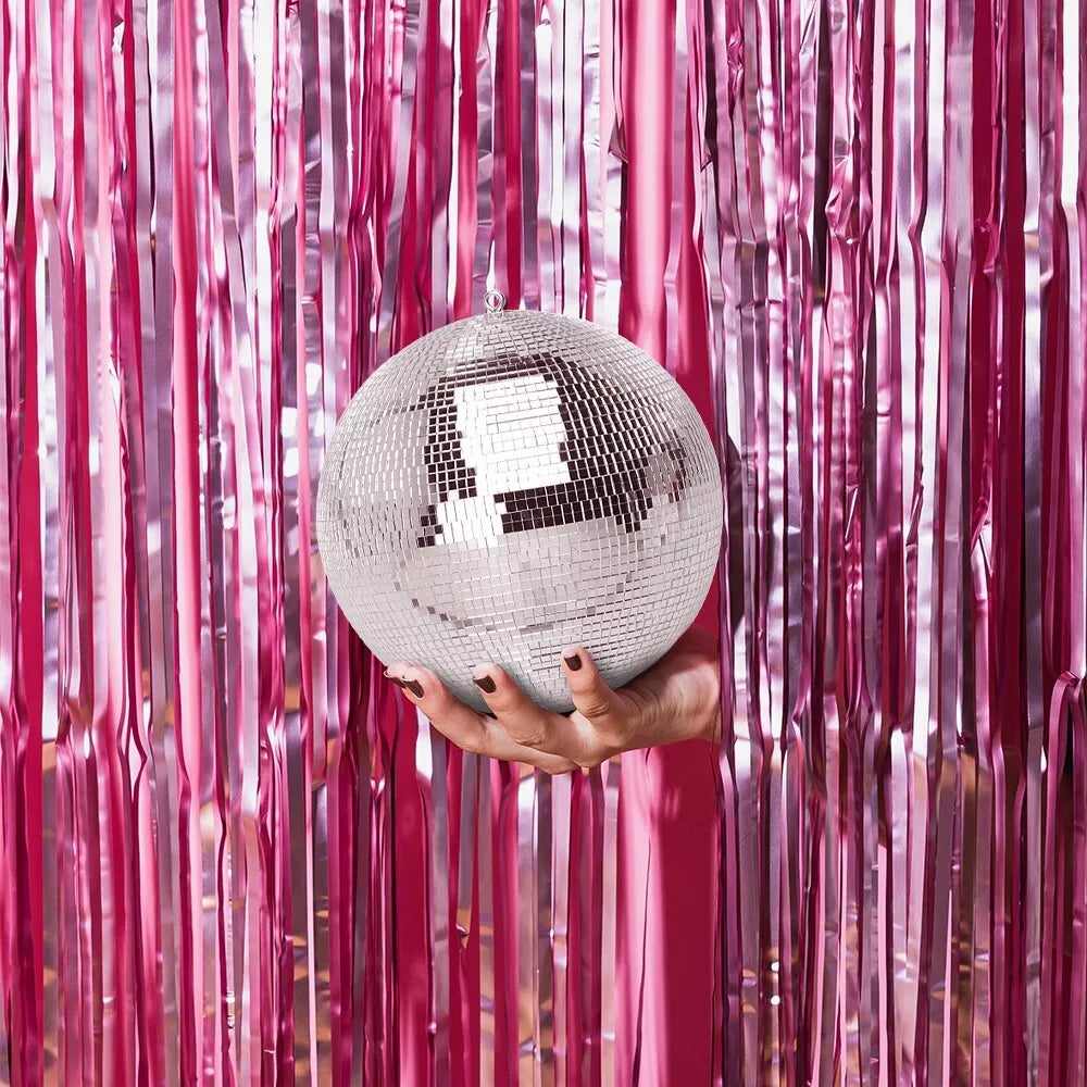 Mirror Disco Ball Silver Hanging Glitter Ball For DJ Dance Party Parties 3 SIZES