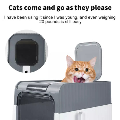 Large Cat Litter Box Self Cleaning Pan Drawer Anti-Splashing Cat Potty Tray