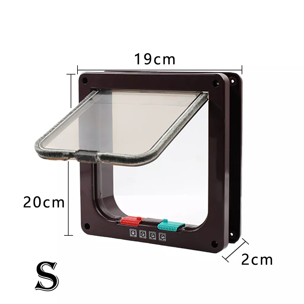 4 way Pet Door Locking Large Extra Large Dog Cat Flap Magnetic Door Frame