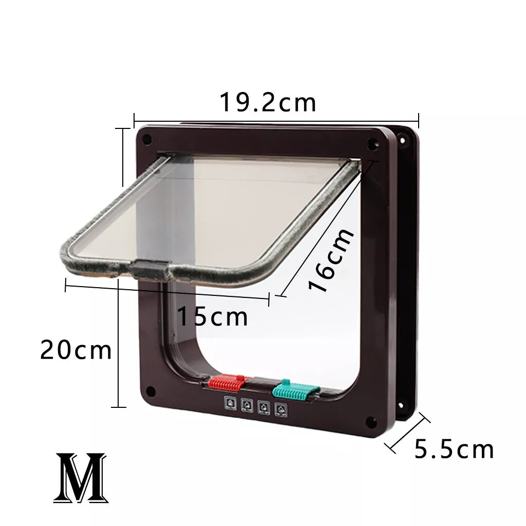 4 way Pet Door Locking Large Extra Large Dog Cat Flap Magnetic Door Frame