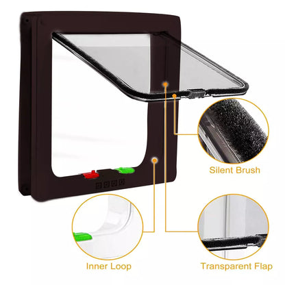 4 way Pet Door Locking Large Extra Large Dog Cat Flap Magnetic Door Frame